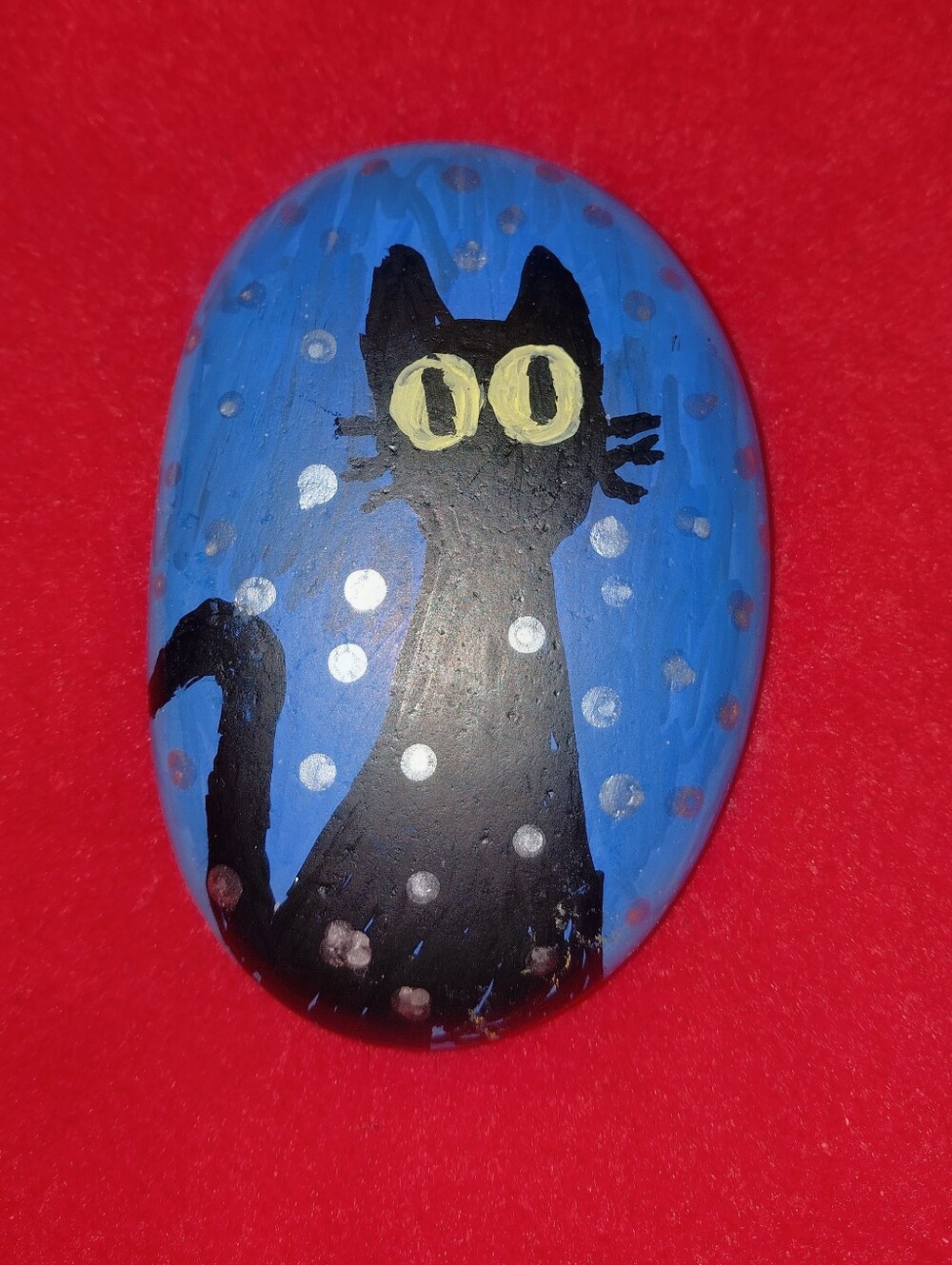 Hand painted Rock aprox 3x4"  paper weight, Garden And Shelves